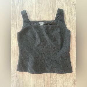 Lafayette 148 New York Charcoal Gray Sleeveless Top Size 8